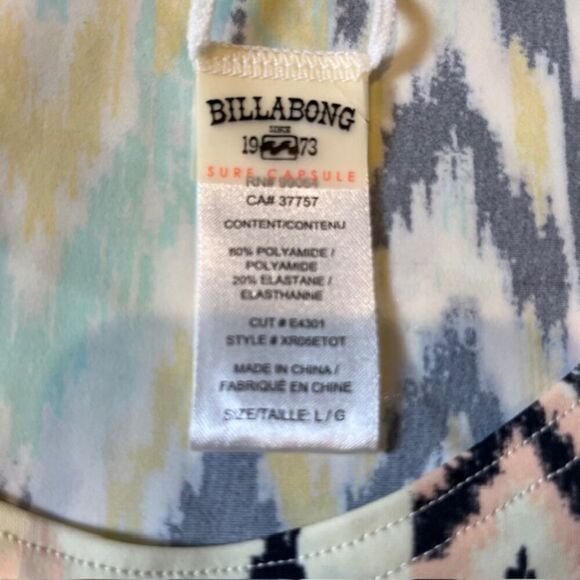 Billabong 'Totally '80s' Long Sleeve Rashguard Women's Black Green Yellow  Large - Picture 6 of 9